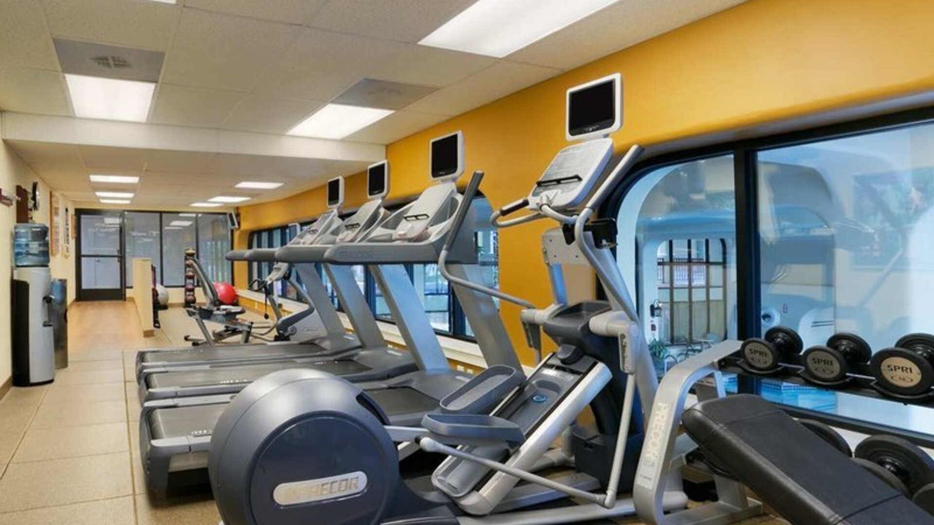 Fitness center available at Embassy Suites By Hilton Arcadia.