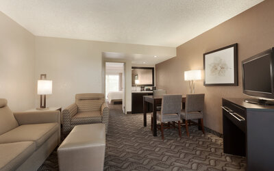 Day use room with living area at Embassy Suites By Hilton Arcadia.