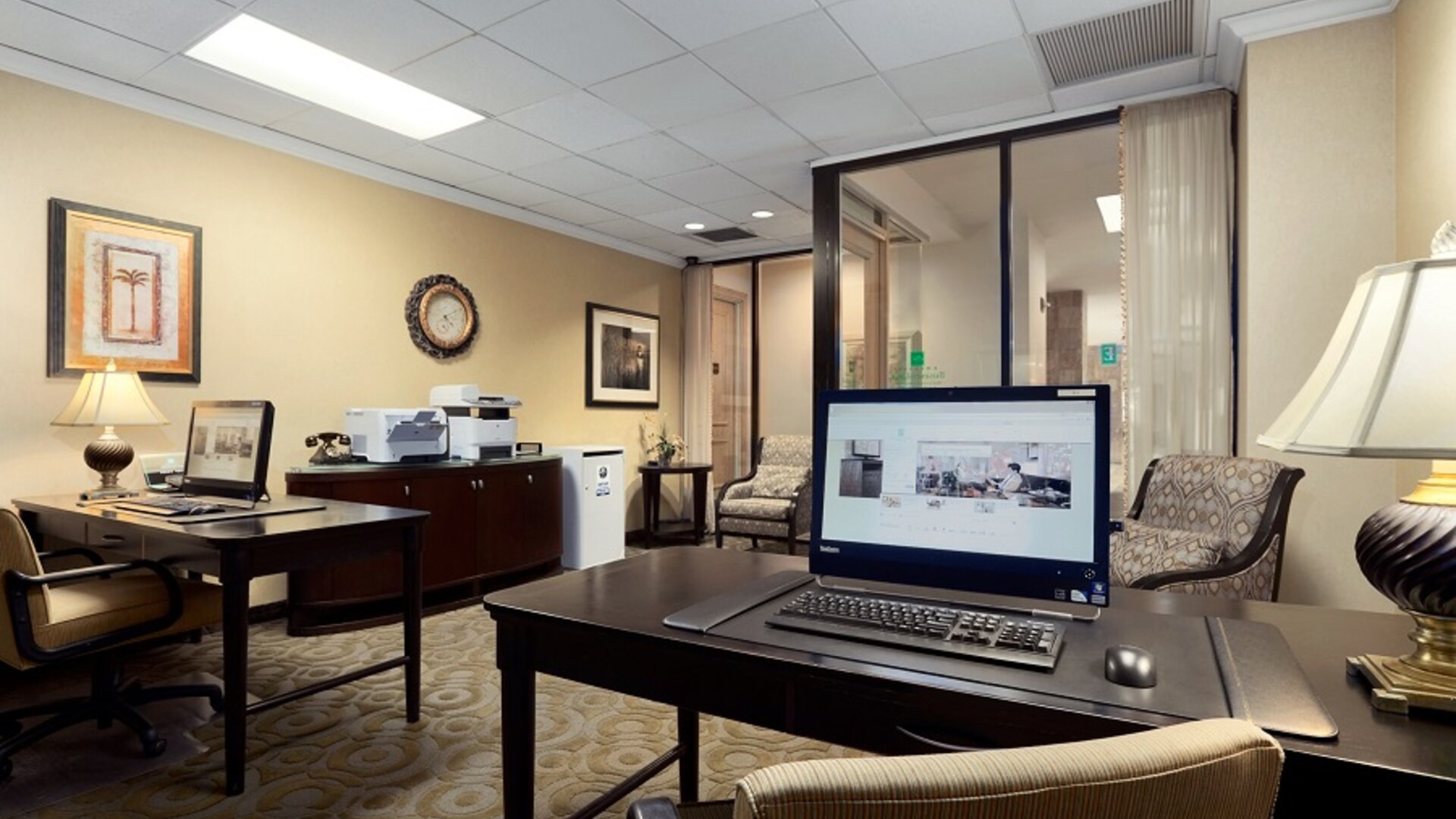 Business center available at Embassy Suites By Hilton Brea North Orange County.