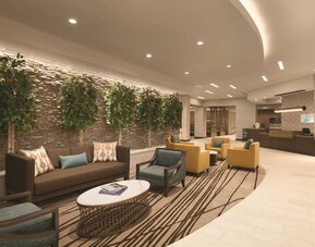 Lobby and coworking lounge at Hyatt Place West End Georgetown.