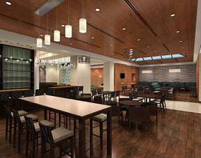 Dining area perfect for coworking at Hyatt Place West End Georgetown.