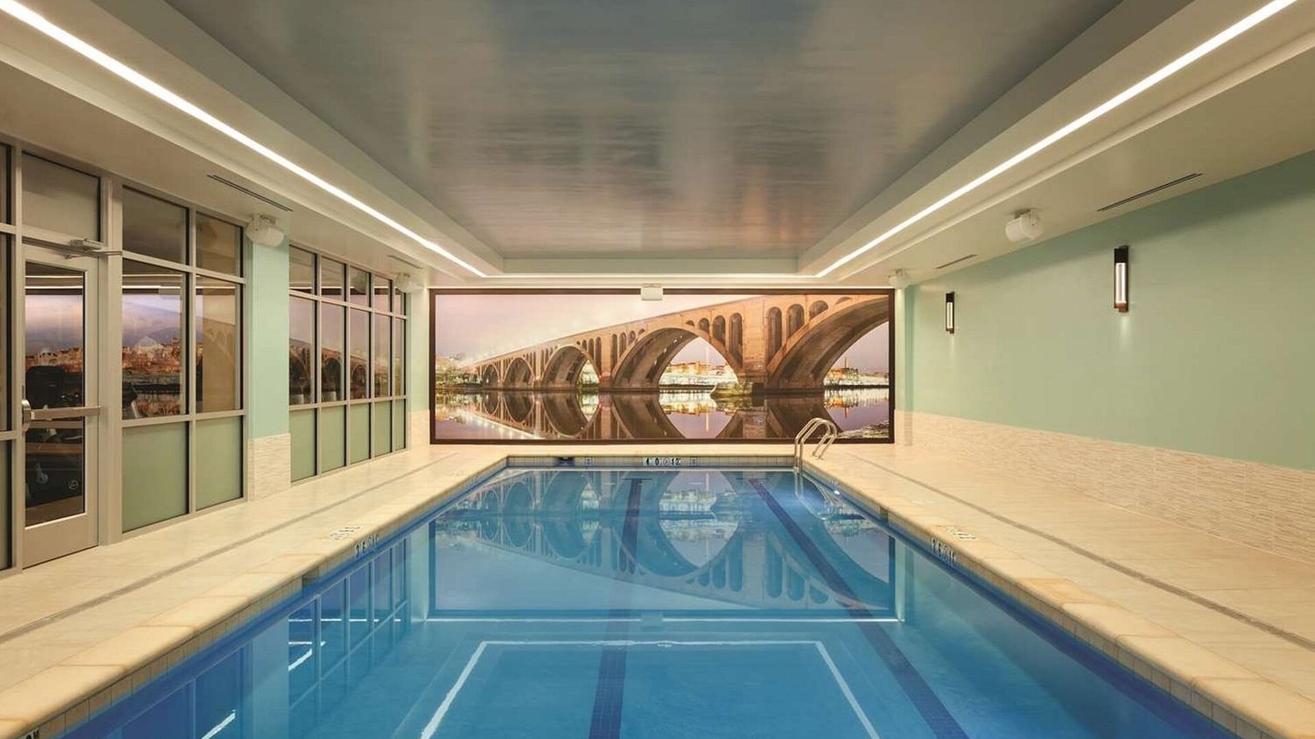 Refreshing indoor pool at Hyatt Place West End Georgetown.