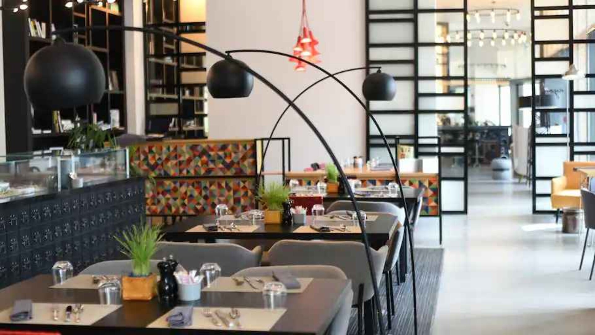 Stilish restaurant area at the Canopy by Hilton Dubai Al Seef.