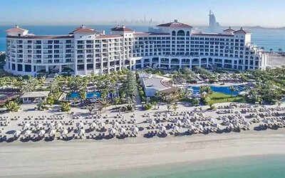 Stunning view of the resort beach at the Waldorf Astoria Dubai Palm Jumeirah.