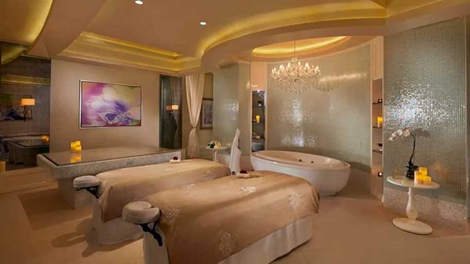 Beautiful and relaxing spa area at the Waldorf Astoria Dubai Palm Jumeirah.