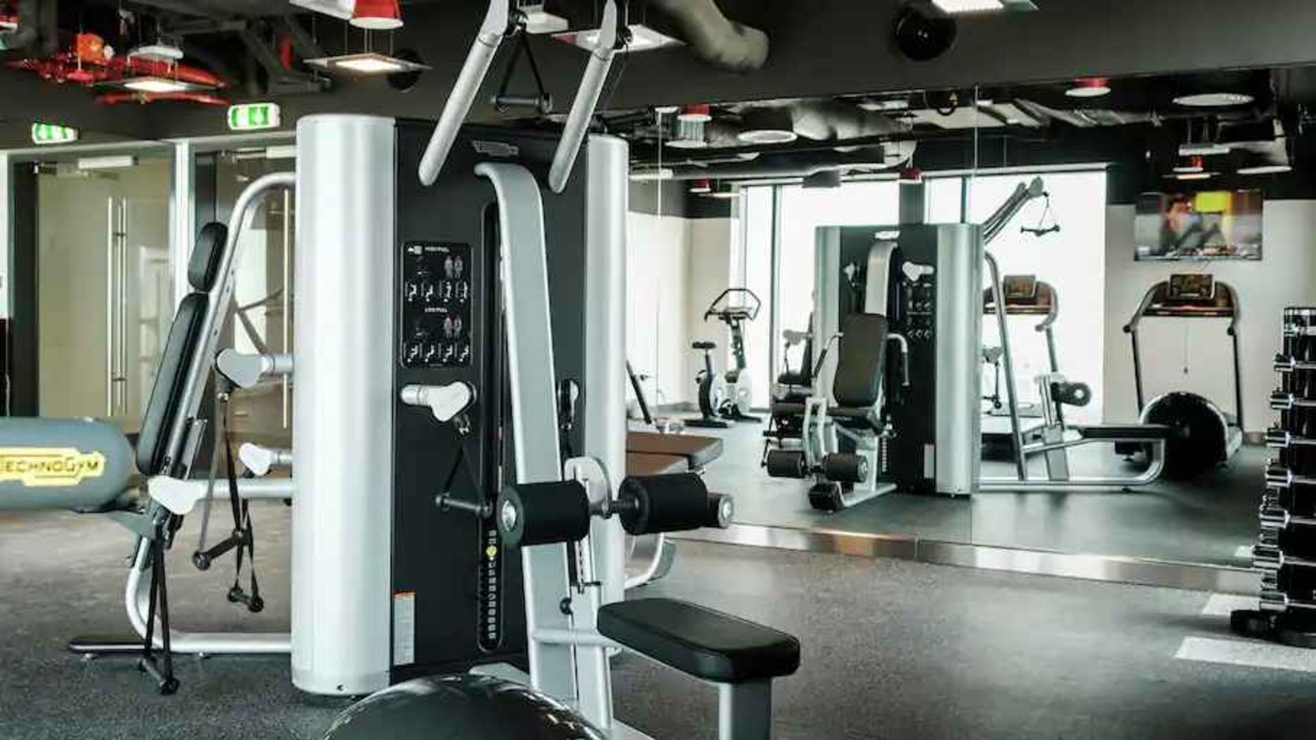Fully equipped fitness center at the Hampton by Hilton Dubai Al Seef.