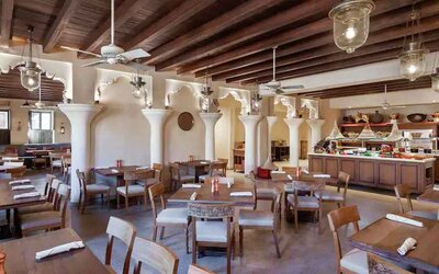 Stilish restaurant area at the Al Seef Heritage Hotel Dubai, Curio Collection by Hilton.