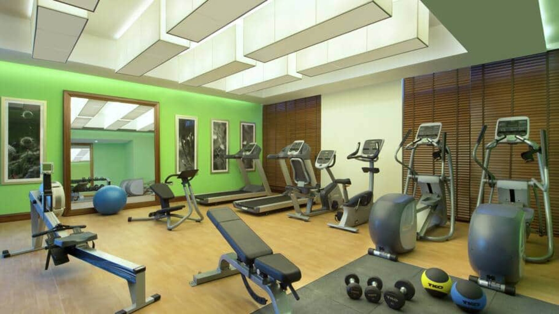 Fully equipped gym at the Hilton Garden Inn Dubai Al Mina
