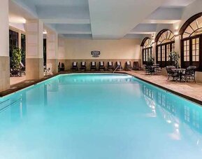 Beautiful, large indoor swimming pool at Embassy Suites by Hilton Nashville Airport.