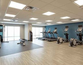 Full equipped fitness center at the Hampton Inn Madison, OH.