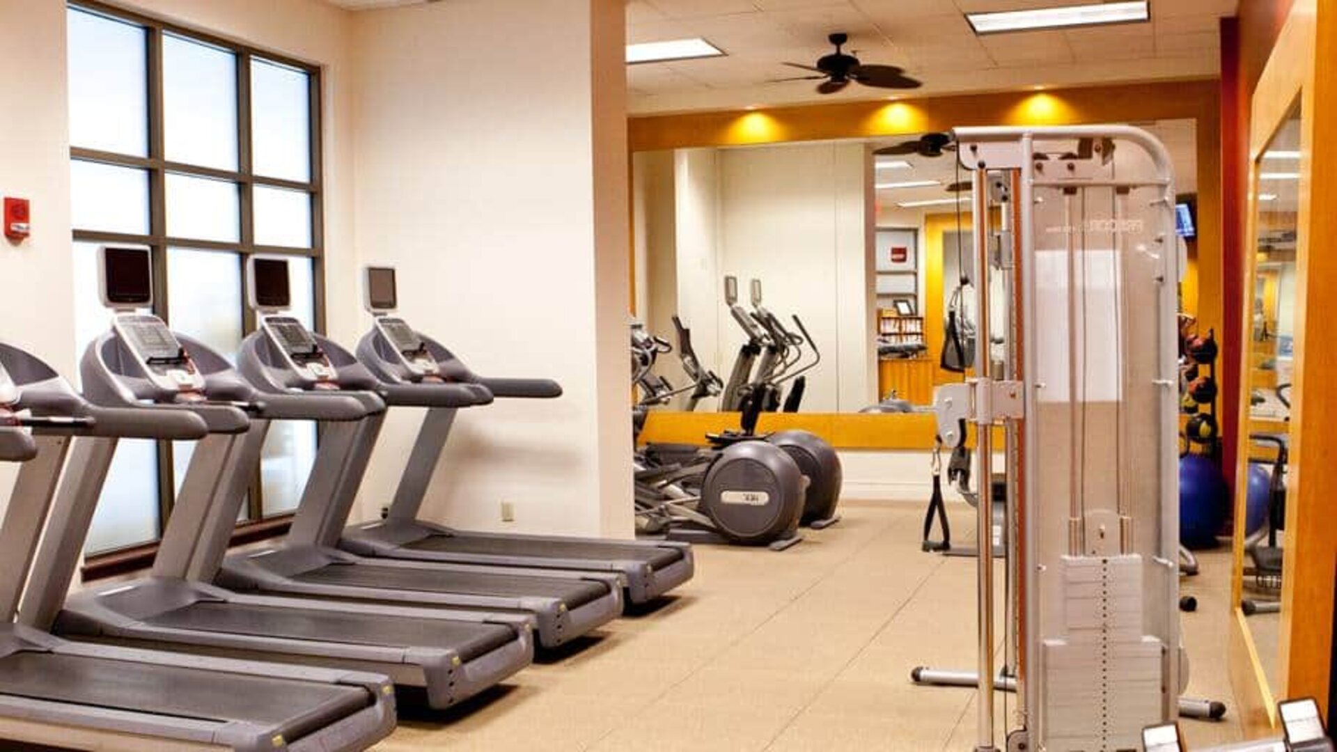 Fully equipped gym at the Embassy Suite by Hilton Charlotte-Concord- Golf Resort & Spa.