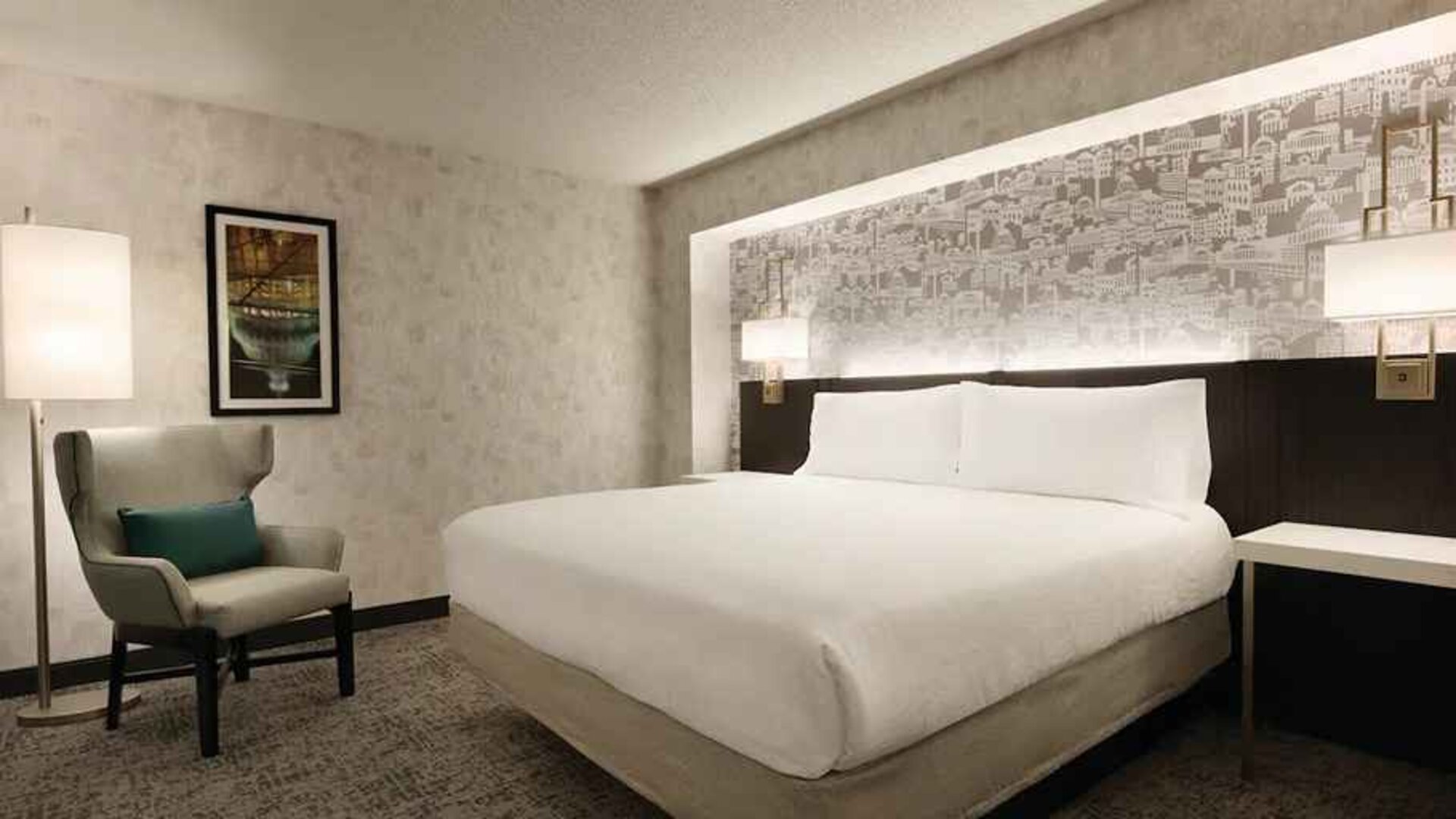 Cozy king bedroom at Hilton Garden Inn Washington DC Downtown.