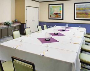 Meeting room perfect for every business appointment at the Hilton Garden Inn Hartford North/Bradley Intl Airport.