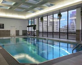 Relaxing indoor swimming pool at the DoubleTree by Hilton Omaha-Downtown.