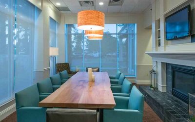 Bright meeting room at the Hilton Garden Inn Tallahassee Central.
