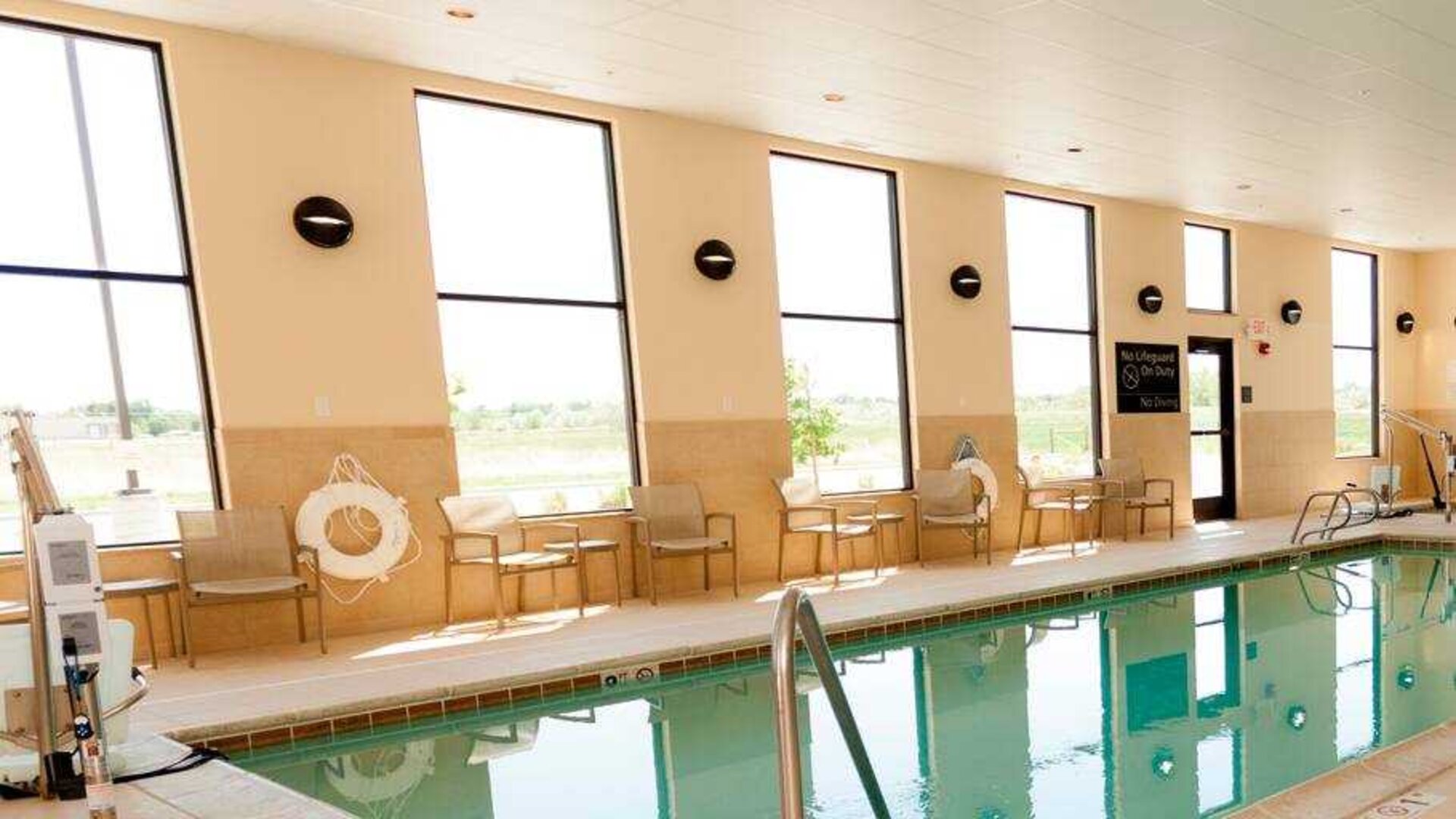 Relaxing indoor pool at the Hampton Inn & Suites Riverton, WY.