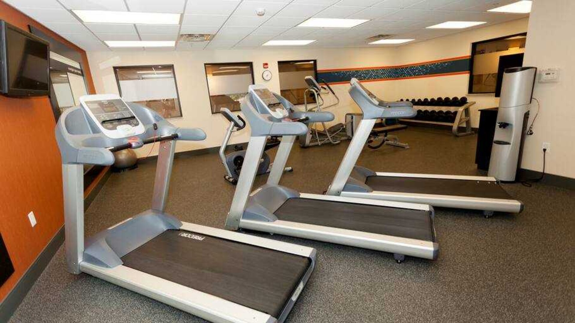 Fitness center at the Hampton Inn & Suites Riverton, WY.