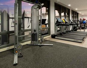 Well-equipped fitness center at DoubleTree by Hilton Hotel Bakersfield.