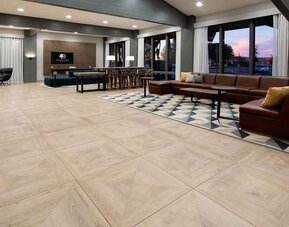 Comfortable lobby and coworking space at DoubleTree by Hilton Hotel Bakersfield.