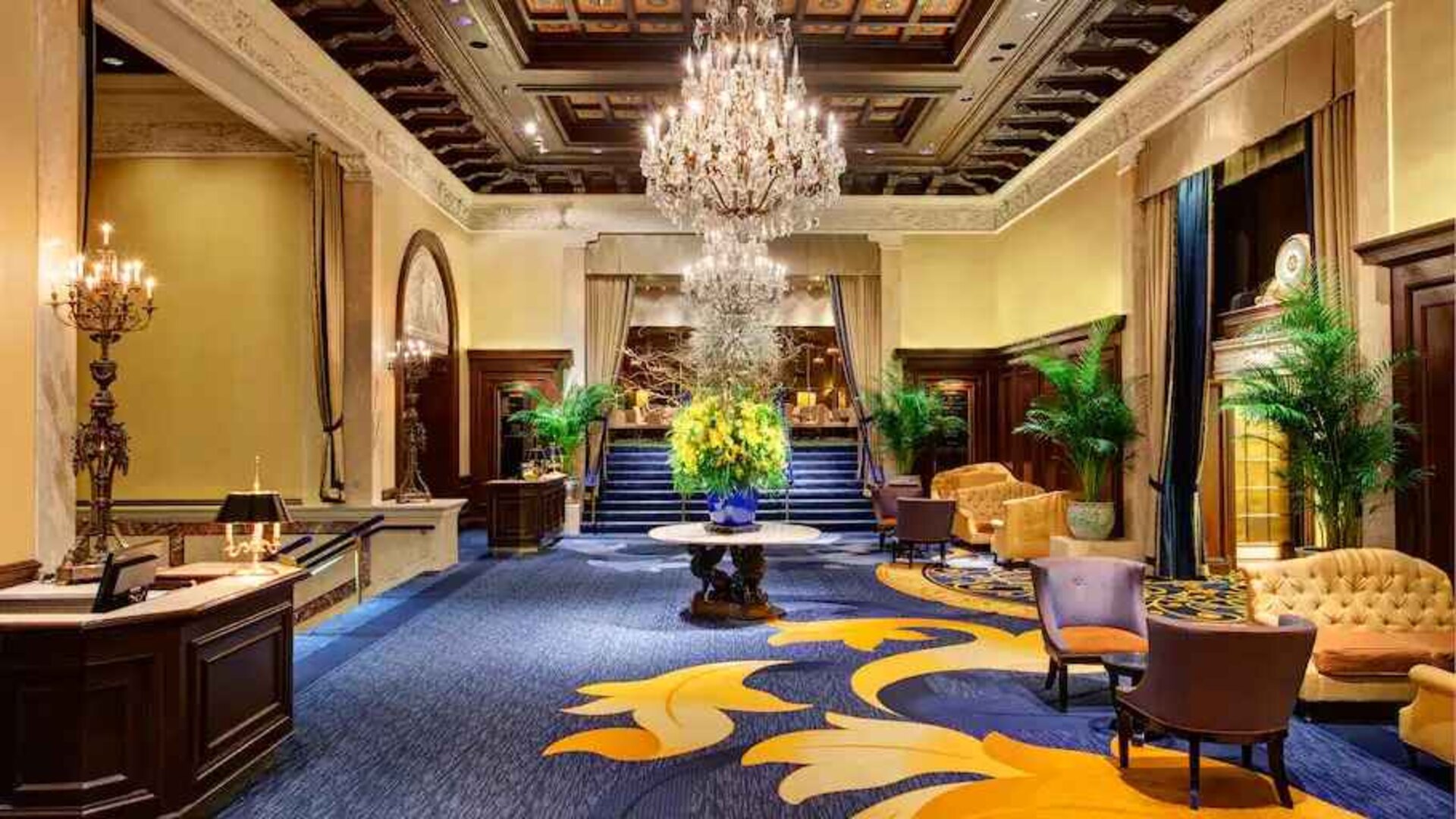 Lobby and coworking lounge at The Drake.