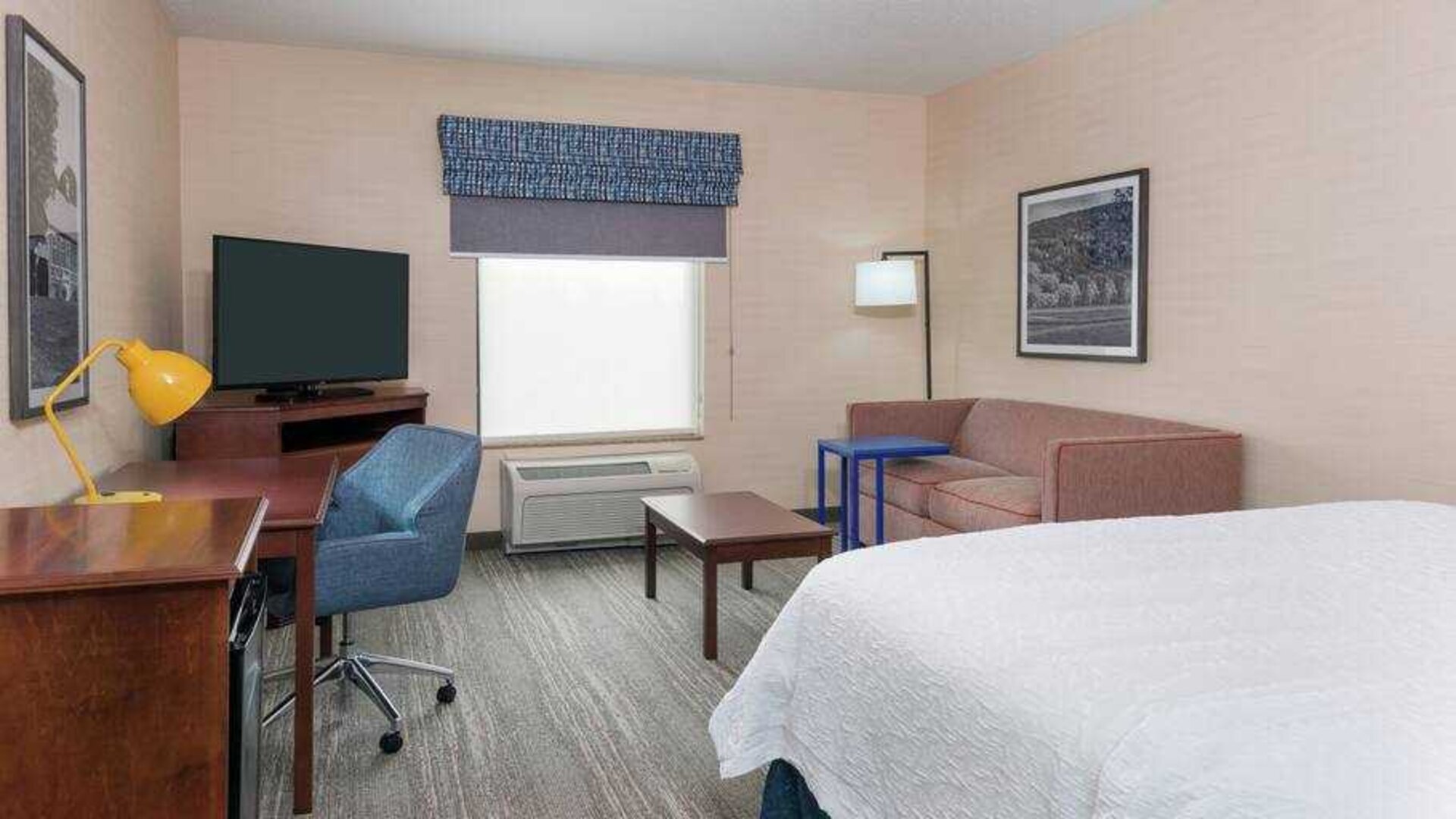 Comfortable working station in a king studio at the Hampton Inn Springfield South Enfield.