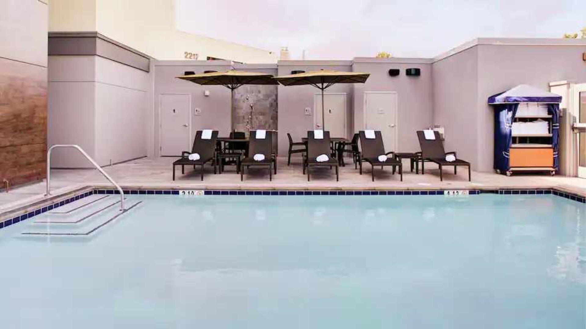 Relaxing indoor pool at the Hampton Inn & Suites by Hilton-Irvine/Orange County Airport.