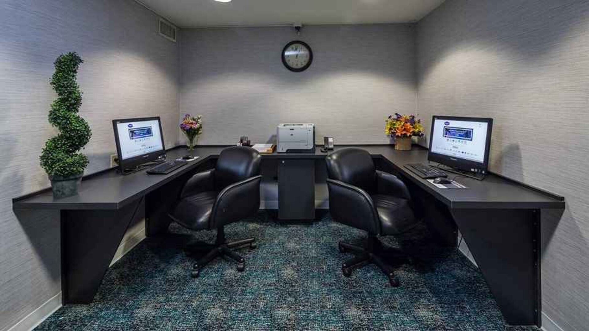 Dedicated work area and business center at Hampton Inn San Francisco Airport.