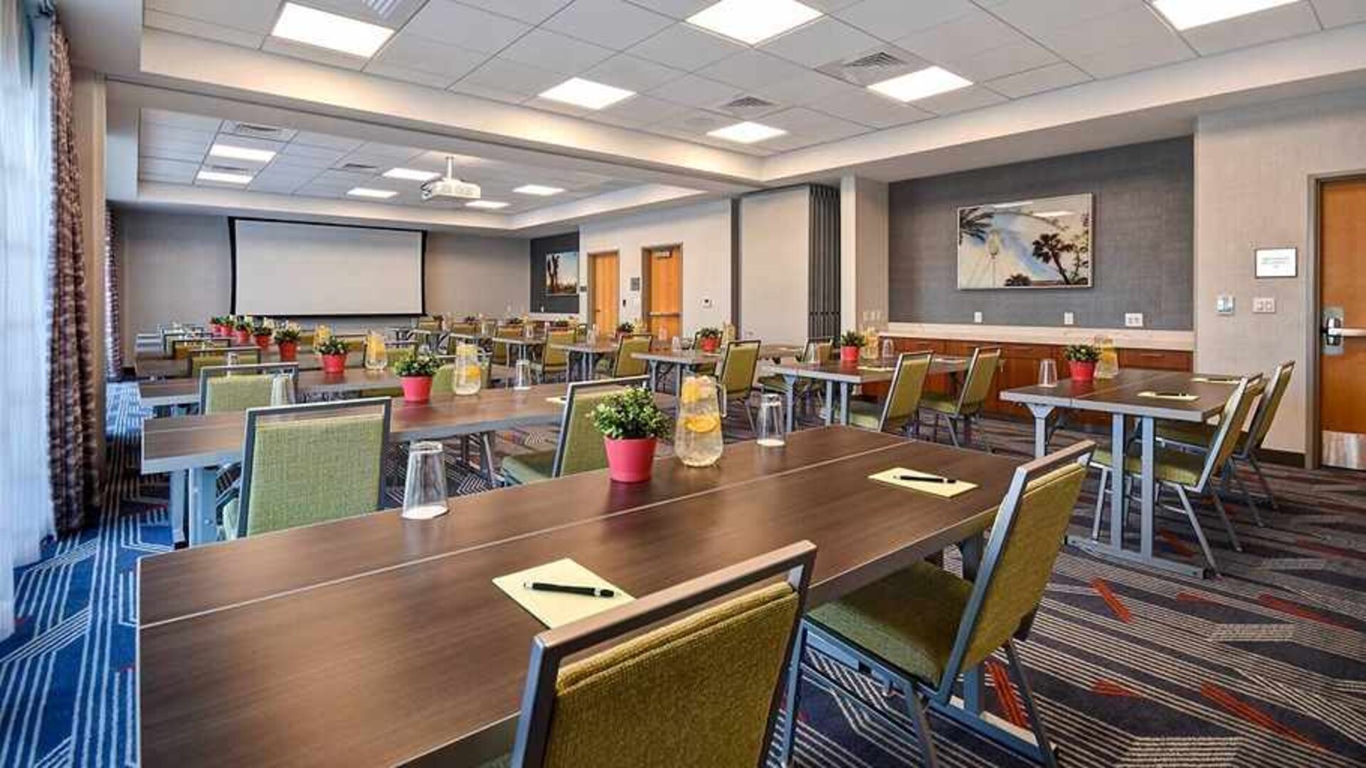 professional and well equipped conference room at Home2 Suites by Hilton Las Vegas Convention Center.