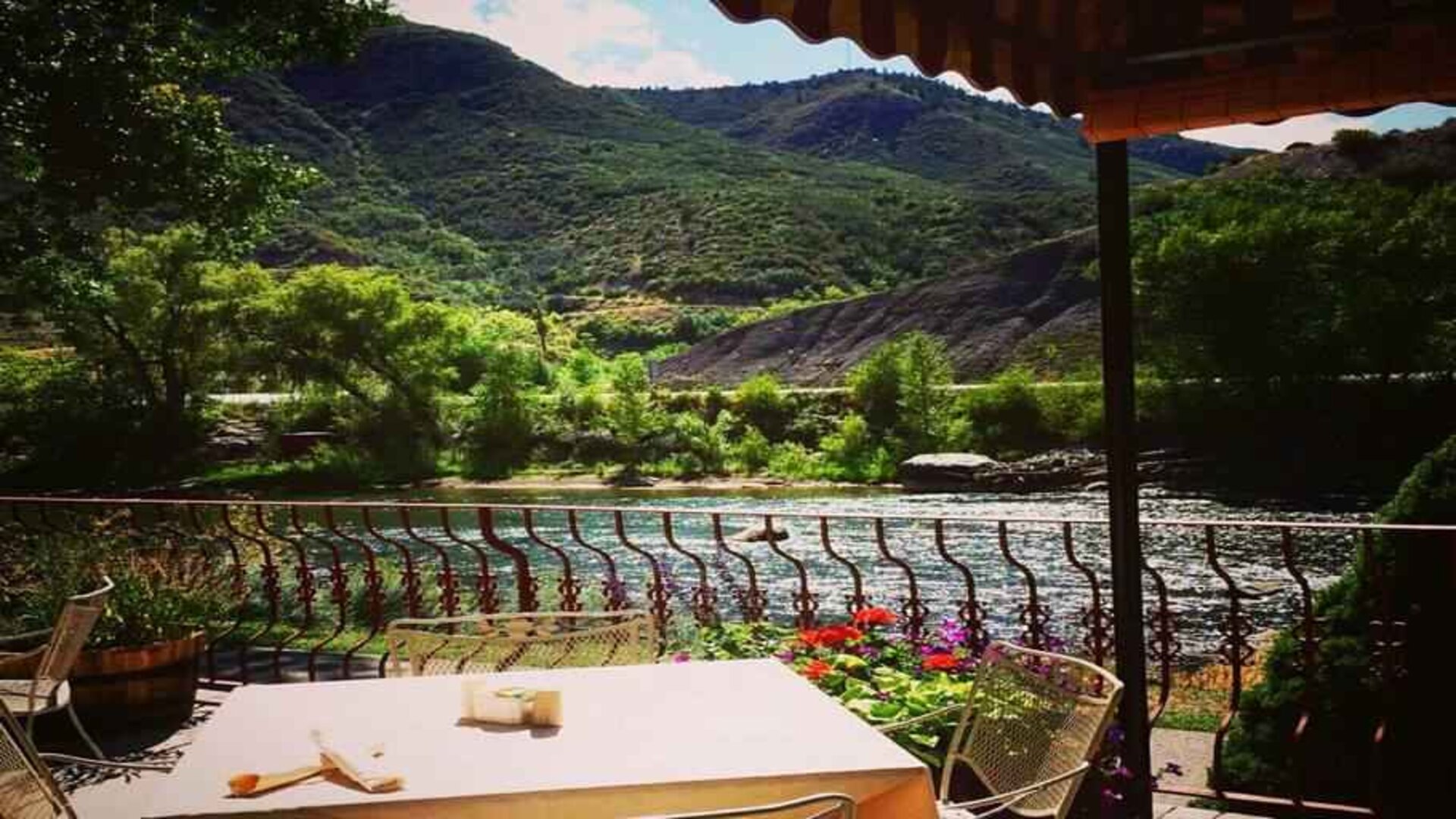 Beautiful outdoor workspace in nature at the DoubleTree by Hilton Durango.