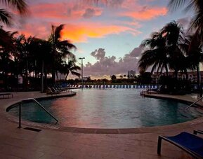 beautiful outdoor pool situated along the river at DoubleTree Resort by Hilton Hollywood Beach.