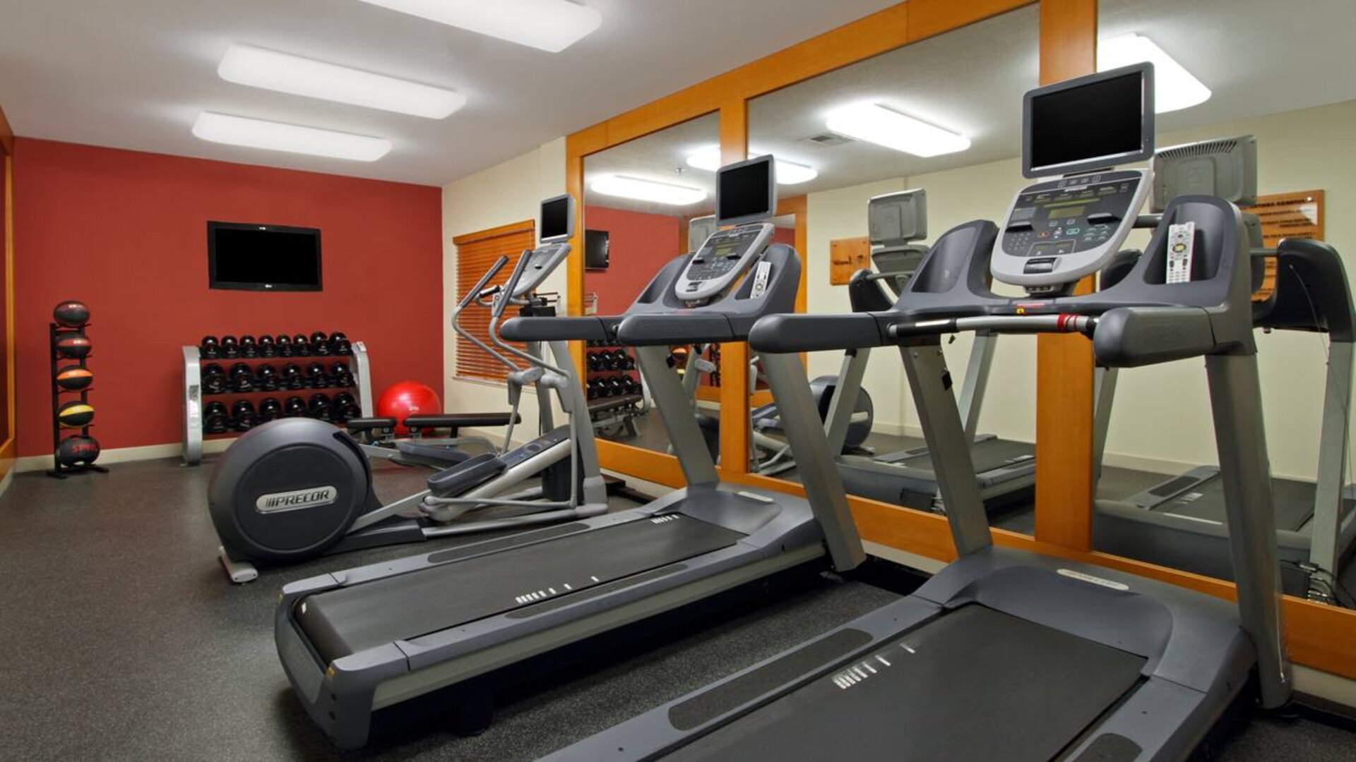 well-equipped fitness center fully-equipped business center with computer, internet, and printer at Embassy Suites by Hilton San Rafael Marin County.