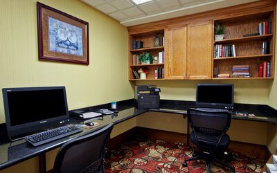 fully-equipped business center with computer, internet, and printer fully-equipped business center with computer, internet, and printer at Embassy Suites by Hilton San Rafael Marin County.