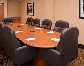 Comfortable and professional meeting room for board meetings at Hampton Inn & Suites Pueblo-Southgate.