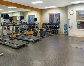 Fitness center with treadmills at the Hilton Garden Inn Blacksburg University.