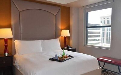 Comfortable king room at The Sam Houston, Curio Collection by Hilton.