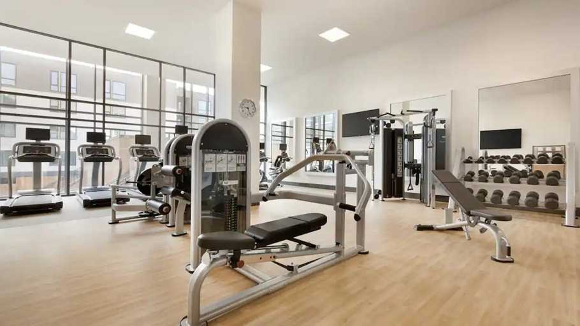 well-equipped fitness center at Embassy Suites by Hilton Boulder.