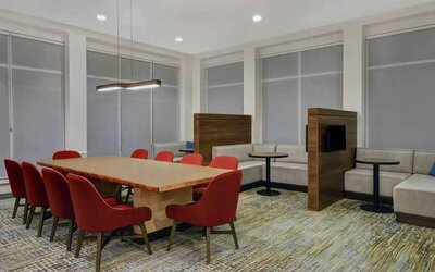 Comfortable hotel workspace at the Hilton Garden Inn Houston Galleria Area.