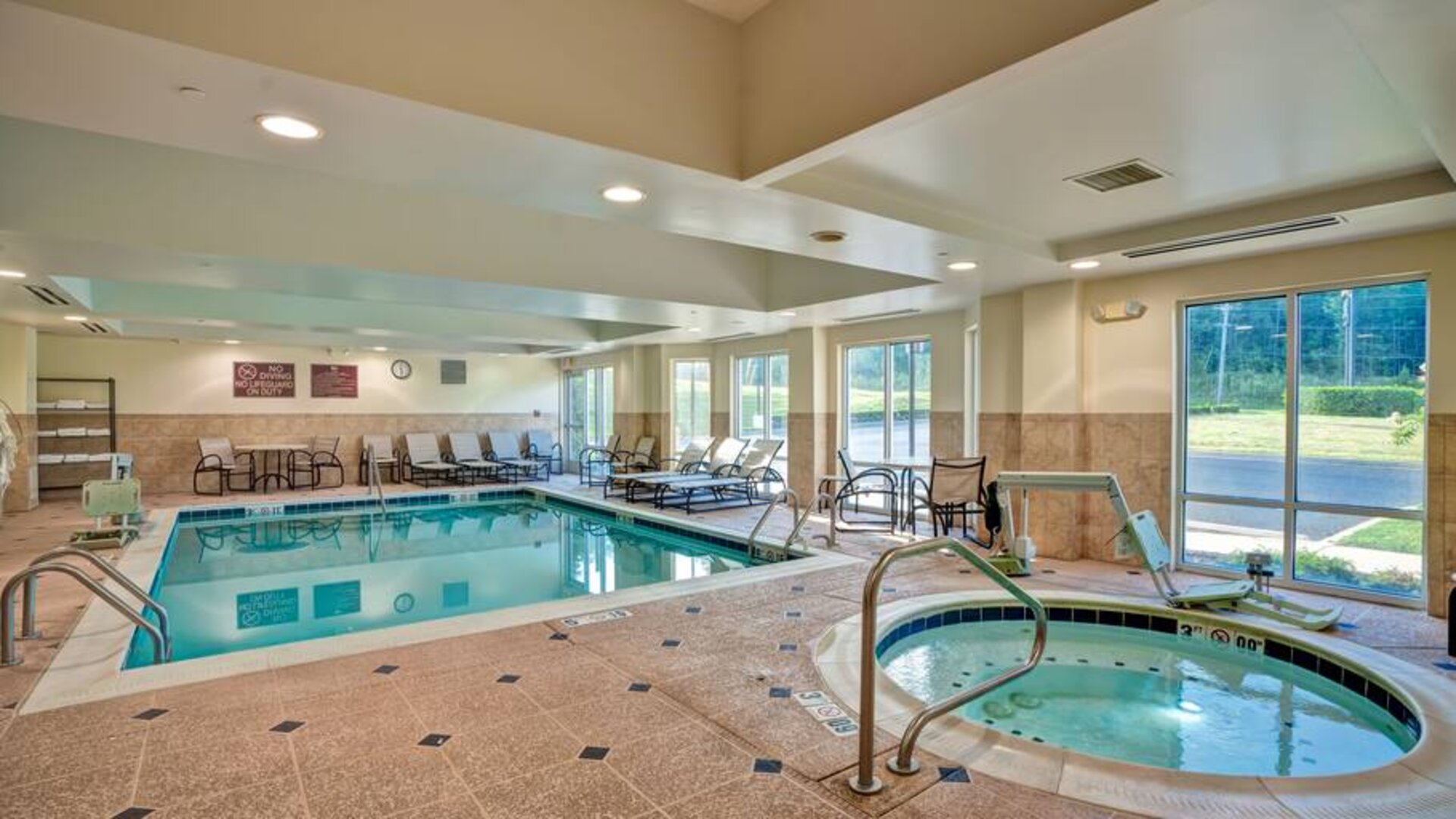 Two indoor pools at the Homewood Suites by Hilton Bel Air.