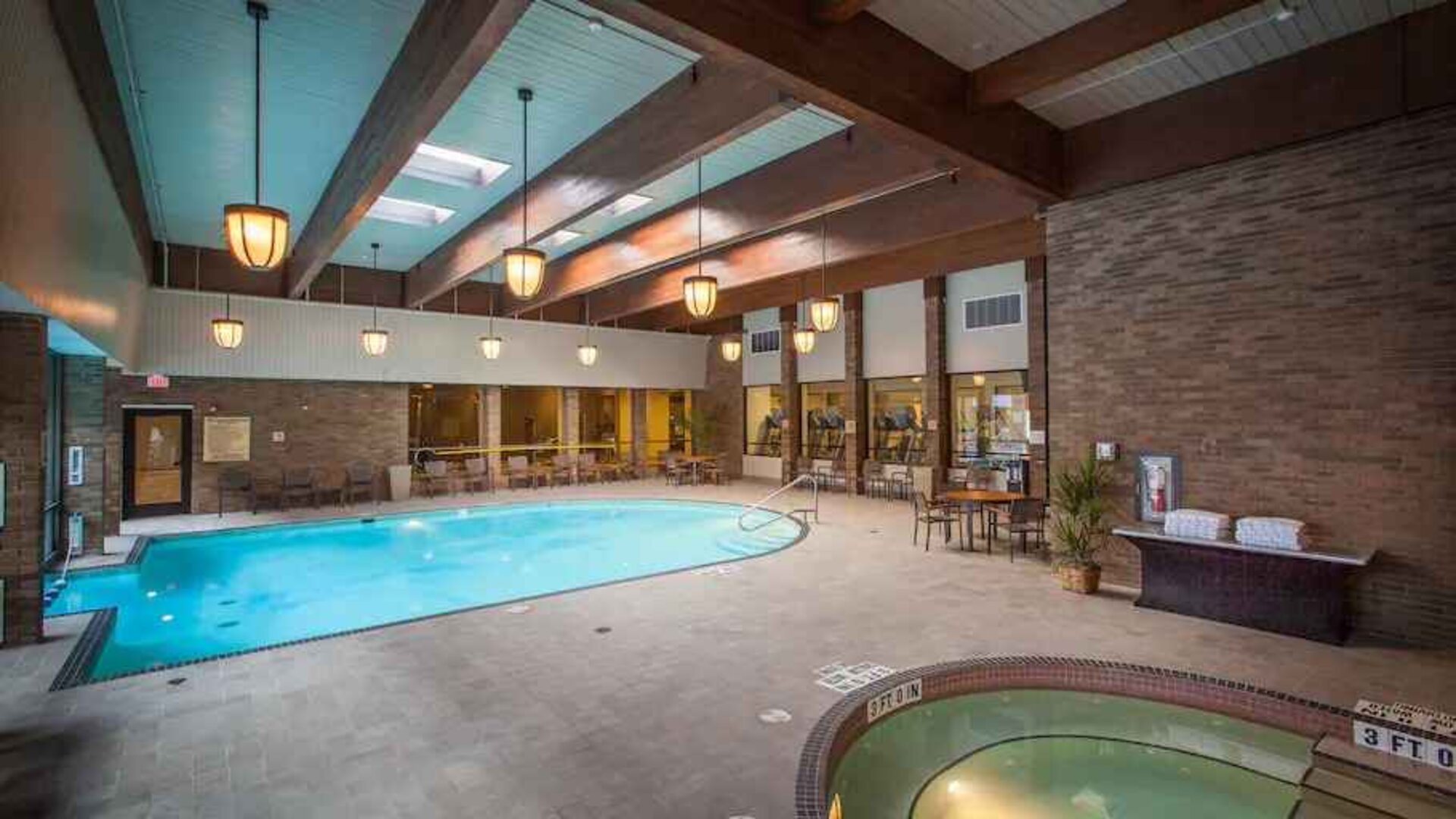 Relaxing indoor pool at the DoubleTree by Hilton Pittsburgh Green Tree.
