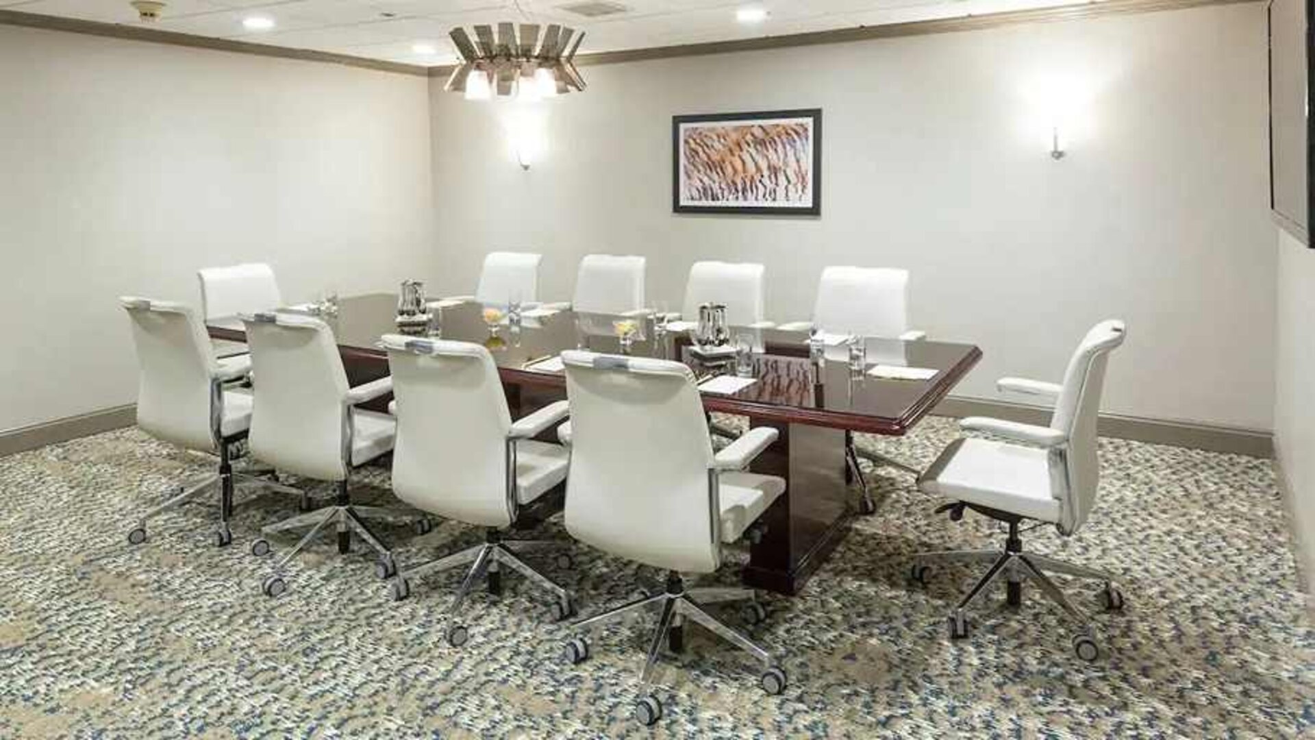 Professional, bright-lit meeting room at DoubleTree by Hilton Hotel Wilmington.