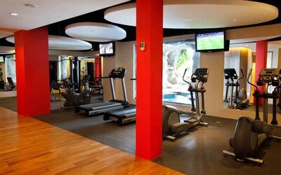 Fitness center at the Hilton Bali Resort.
