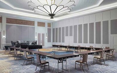 Large meeting room with u shape table at the Hilton Bali Resort.