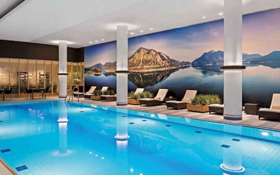 Relaxing indoor pool at the Hilton Munich Airport.