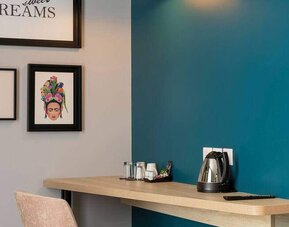 Working station in a hotel room at the Hampton by Hilton Tours Centre.