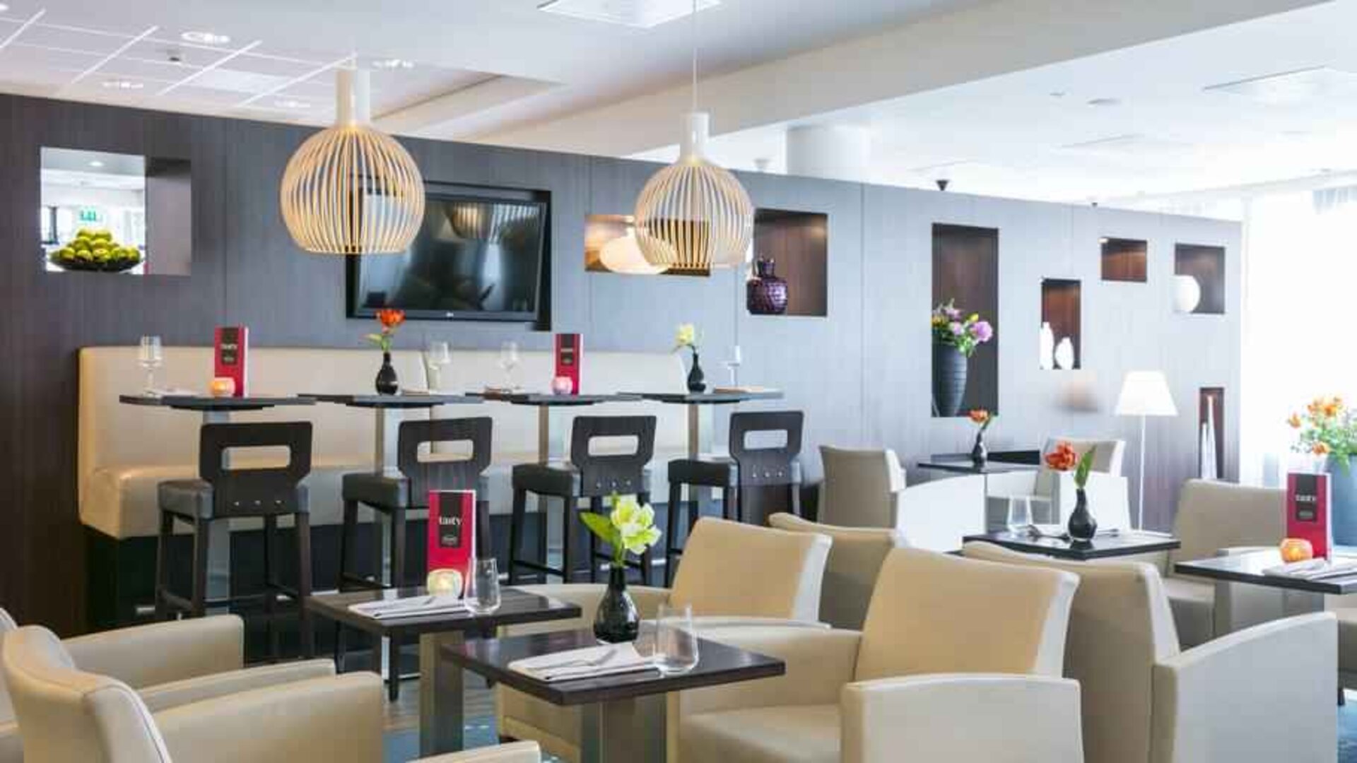 Dining area at the Hampton by Hilton Amsterdam Airport Schiphol.