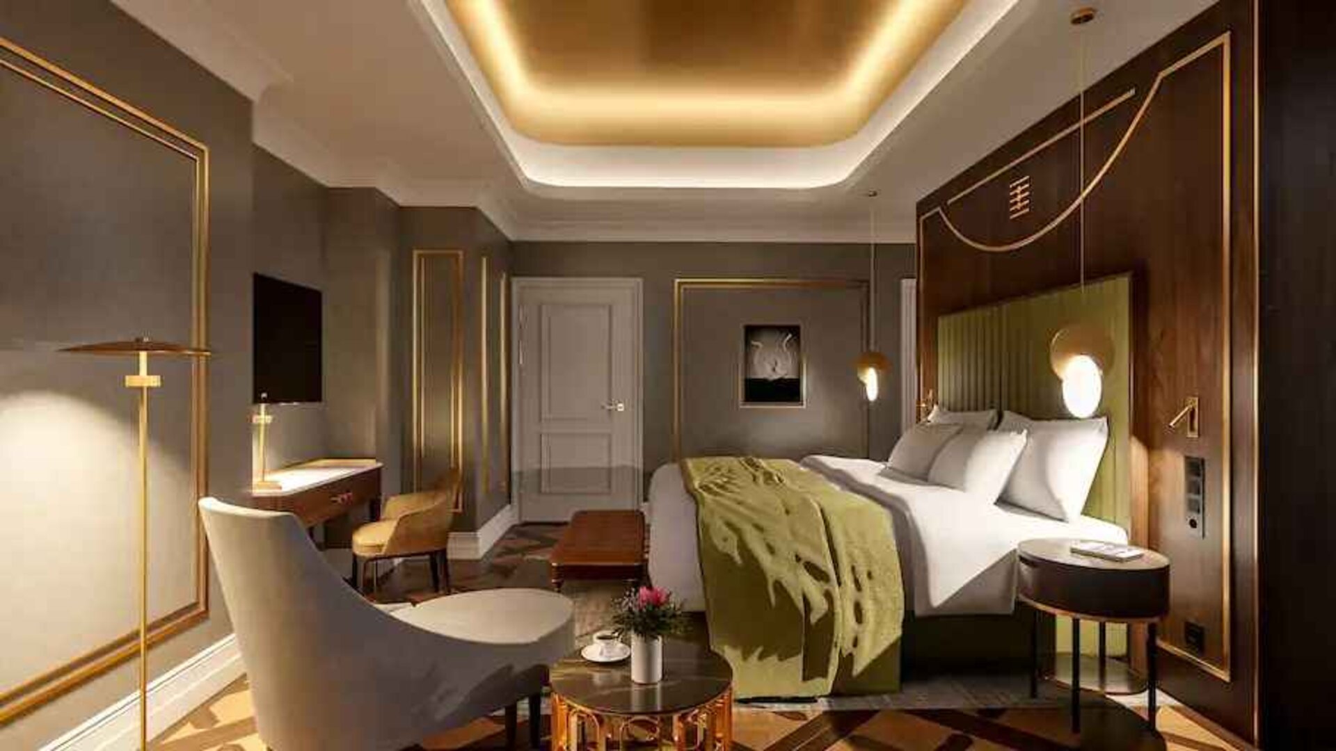 Beautiful king suite at the Hotel Saski Krakow Curio Collection by Hilton.