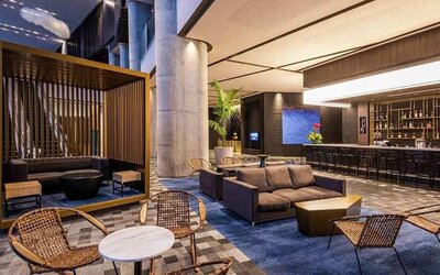 comfortable lobby and coworking space at Hilton Bogota Corferias.