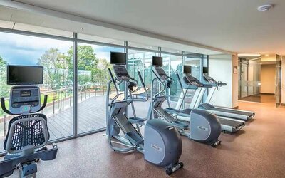 well equipped fitness center at Hilton Garden Inn Bogota Airport.