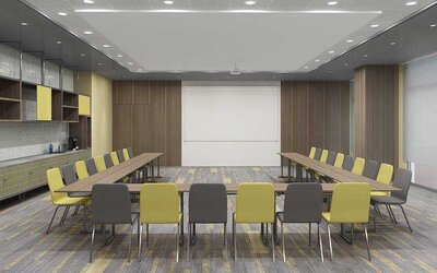 Meeting room with u shape table at the Hilton Garden inn Casablanca Sud.