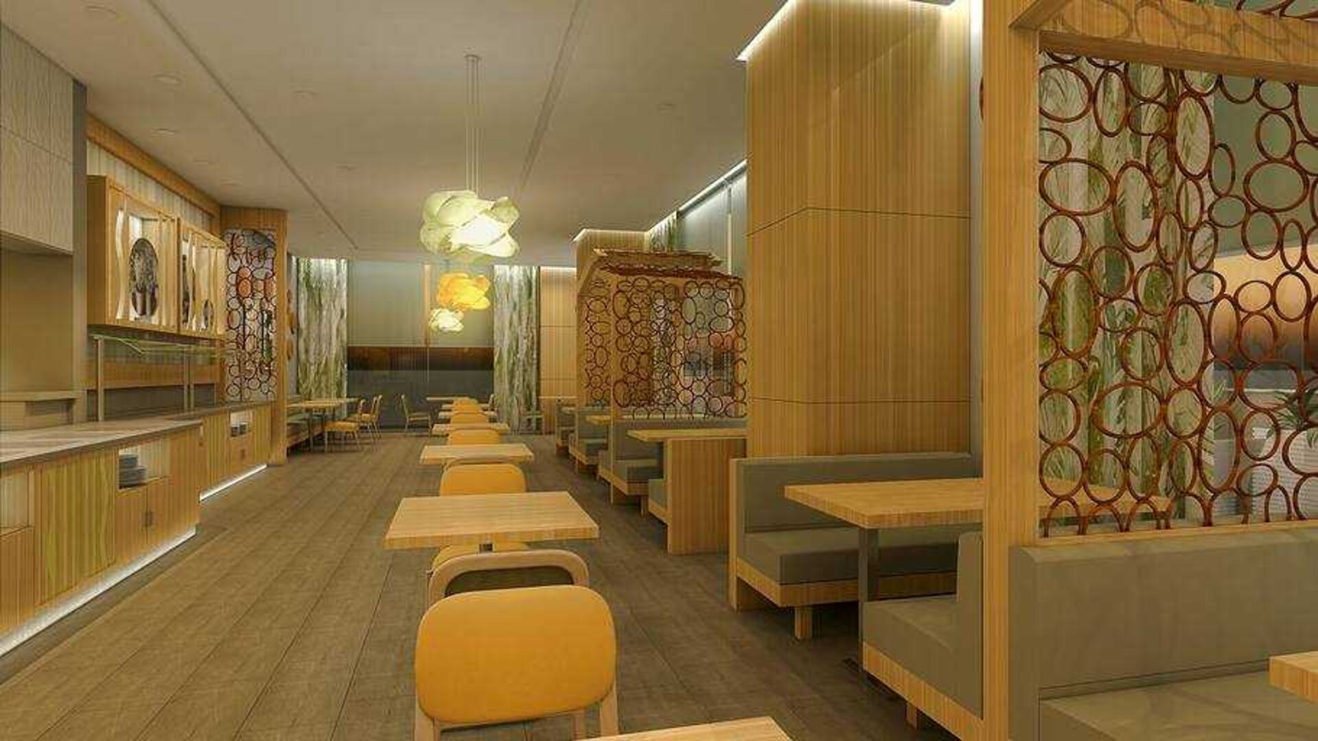 Lobby workspace at the Hilton Garden inn Casablanca Sud.